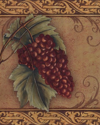 Framed Grape Tapestry I Print