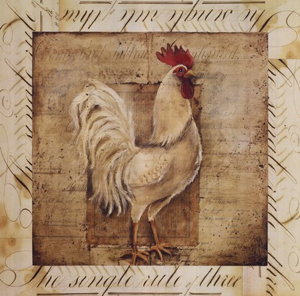Framed Rustic Farmhouse Rooster I - special Print