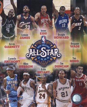 Framed 2007-08 NBA All-Star Game Matchup Composite Print