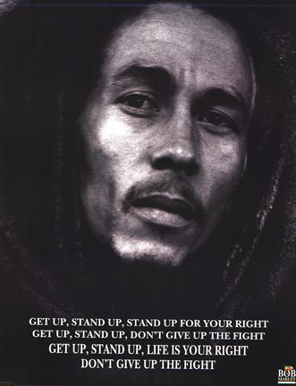 Framed Bob Marley Get Up Stand Up Print