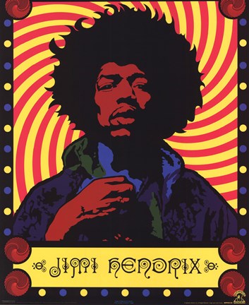 Framed Jimi Hendrix - Psychedelic Print