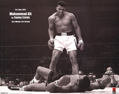 Framed Muhammad Ali - 1965 1st Round Knockout VS Sonny Liston Print