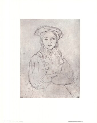 Framed Girl in Beret Print