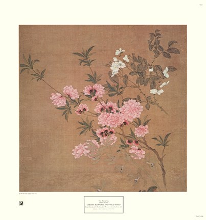 Framed Cherry Blossoms and Wild Roses Print