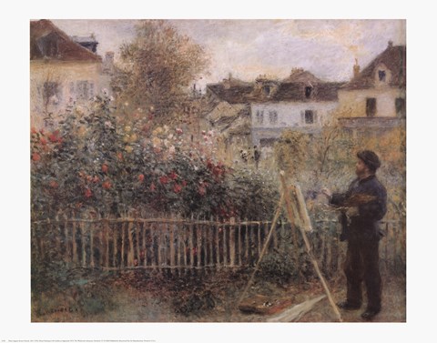 Framed Monet Painting in his Garden at Argenteuil, c.1873 Print