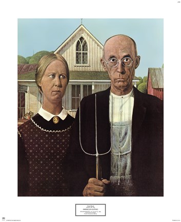 Framed American Gothic, c.1930 Print