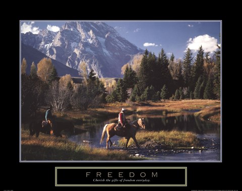 Framed Freedom - Cowboys Print