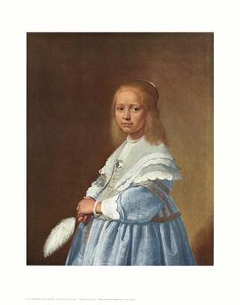 Framed Little Girl in Blue Print
