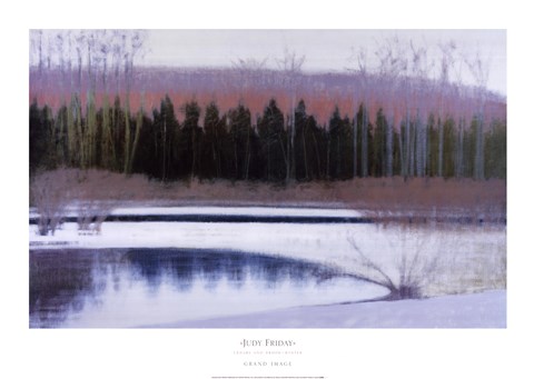 Framed Cedars and Brook - Winter Print