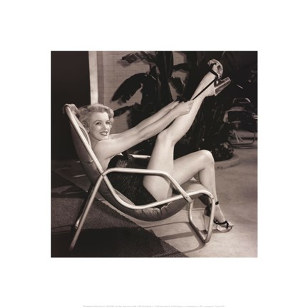 Framed Marilyn Monroe, Poolside Print