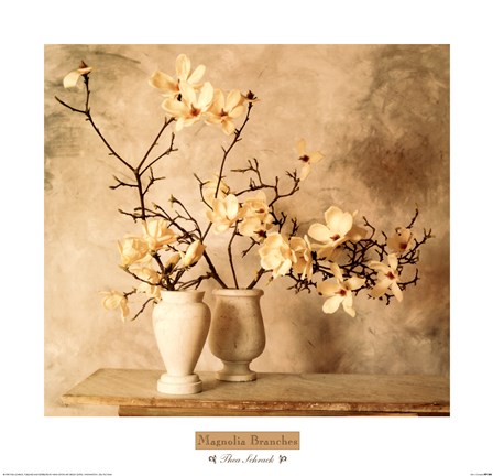 Framed Magnolia Branches Print