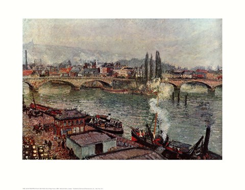 Framed Stone Bridge, Rouen Print