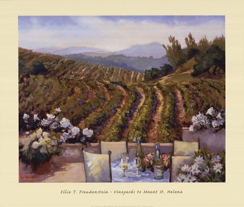 Framed Vineyards to Mount St. Helena Print