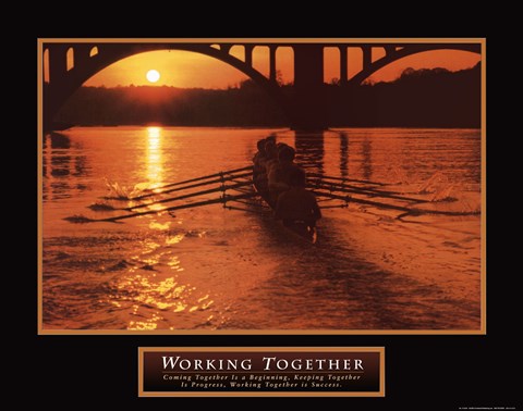 Framed Working Together - boat Print