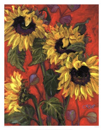 Framed Sunflowers II Print