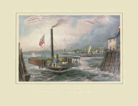 Framed Ferry At Brooklyn Print