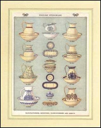 Framed English China (Bowls and Jugs 1) Print