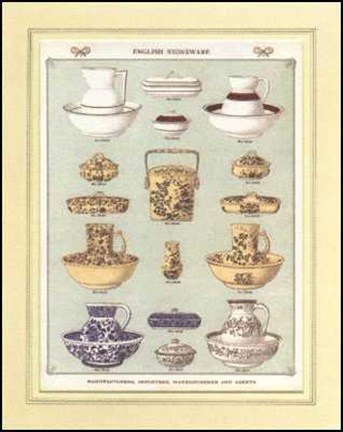 Framed English China (Bowls and Jugs 2) Print