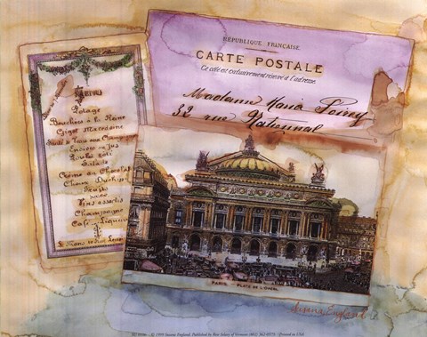 Framed Parisian Postals IV Print