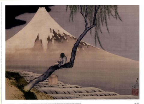 Framed Boy On Mt. Fuji Print