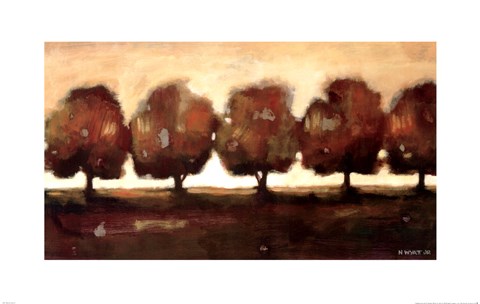 Framed Row of Trees II Print