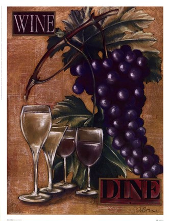 Framed Wine and Dine I Print