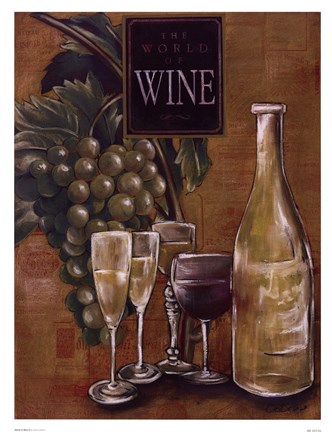 Framed World Of Wine II Print
