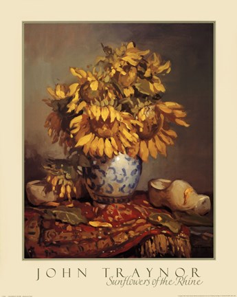 Framed Sunflowers of the Rhine Print