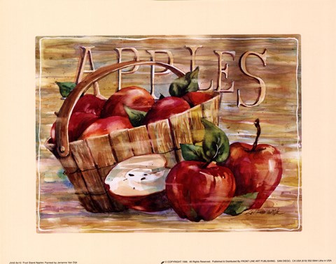 Framed Fruit Stand Apples Print