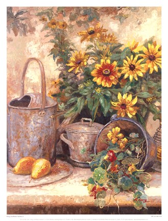 Framed Sunflower Garden II Print