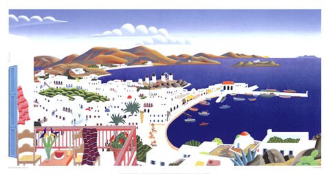 Framed Mykonos Panorama Print