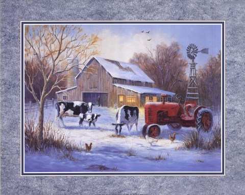 Framed Winter Chores Print