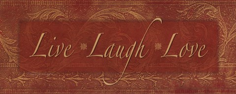 Framed Live Laugh Love - red Print