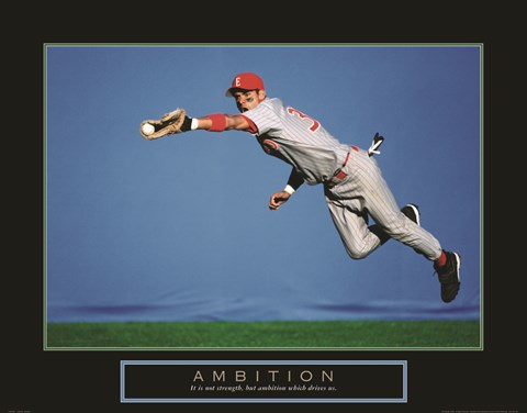 Framed Ambition - Baseball Player Print