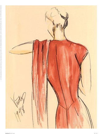 Framed Red Dress II Print