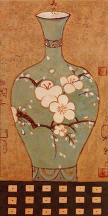 Framed Asian Vase II Print