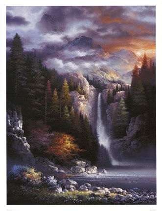 Framed Misty Falls Print