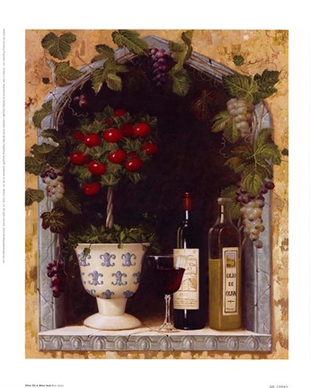 Framed Olive Oil and Wine Arch II Print