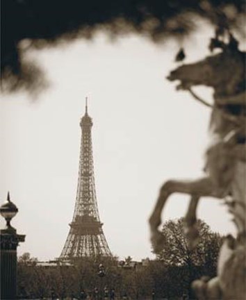 Framed Eiffel Tower Horse Print