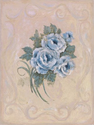 Framed Roses Azure Print