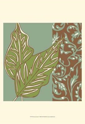 Framed Nouveau Leaves I Print