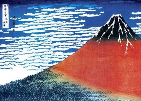 Framed Red Mount Fuji (Mural) Print