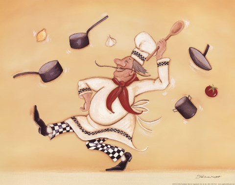 Framed Dancing Chef Print