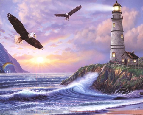 Framed Eagle Lighthouse Print