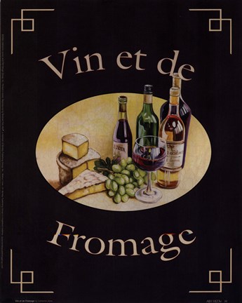 Framed Vin Et De Fromage Print