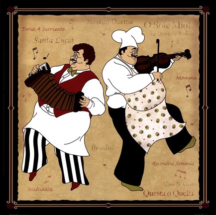 Framed Musical Chefs I Print