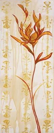Framed Floral On Wallpaper I Print