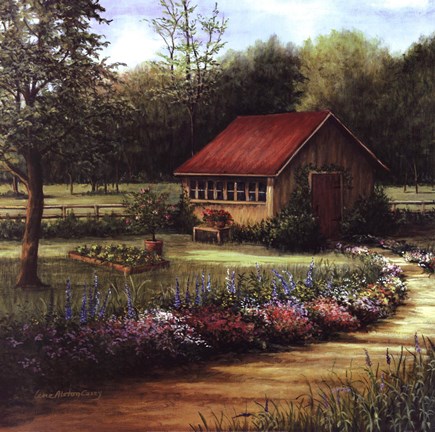 Framed Garden Cottage Print