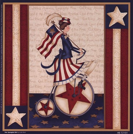 Framed Star Spangled Girl Print