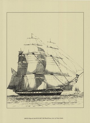 Framed Ships And Sails III Print